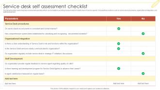 Service Desk Self Assessment Checklist