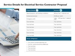 Service details for electrical service contractor proposal ppt slides