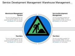 Service development management warehouse management system design program