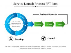 Service launch process ppt icon