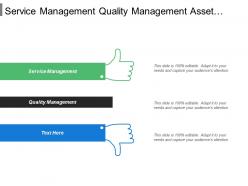 Service management quality management asset management operations management