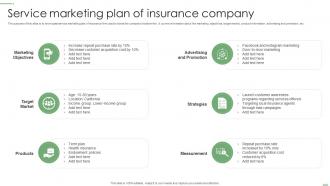 Service Marketing Plan Of Insurance Company