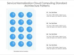 Service normalization cloud computing standard architecture patterns ppt presentation diagram