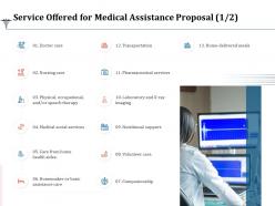 Service offered for medical assistance proposal transportation ppt powerpoint presentation visual