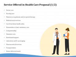 Service offered in health care proposal social ppt powerpoint file aids