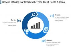 Service Offering Bar Graph With Three Bullet Points And Icons