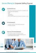 Service Offering For Corporate Staffing Proposal One Pager Sample Example Document