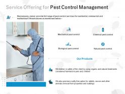 Service Offering For Pest Control Management Ppt Powerpoint Presentation File Icons