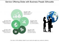 Service Offering Globe With Business People Silhouette