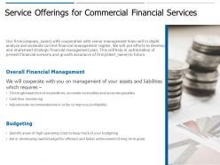Service offerings for commercial financial services ppt powerpoint presentation outline portrait