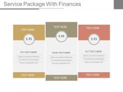 Service Package With Finances Ppt Slides