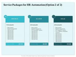 Service packages for hr automation bronze ppt powerpoint presentation slides template
