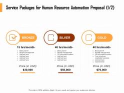 Service Packages For Human Resource Automation Proposal System Ppt Demonstration