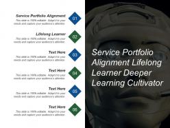Service portfolio alignment lifelong learner deeper learning cultivator