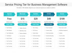 Service pricing tier for business management software