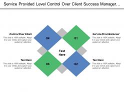 Service Provided Level Control Over Client Success Manager Service