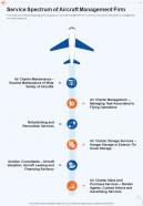 Service Spectrum Of Aircraft Management Firm One Pager Sample Example Document