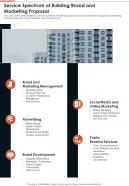 Service Spectrum Of Building Brand And Marketing Proposal One Pager Sample Example Document
