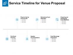 Service timeline for venue proposal ppt powerpoint styles outfit