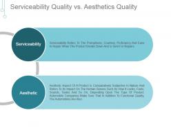 Serviceability Quality Vs Aesthetics Quality Ppt Infographics