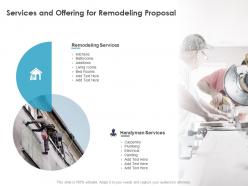 Services and offering for remodeling proposal ppt powerpoint presentation gallery icons