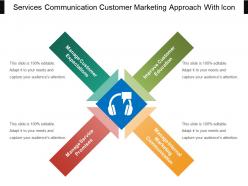 Services communication customer marketing approach with icon