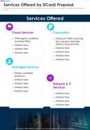 Services Offered By Dcaas Proposal One Pager Sample Example Document