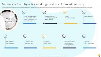 Services Offered By Software Design And Development Company Agile Playbook For Software Designers