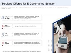 Services offered for e governance solution ppt icon templates