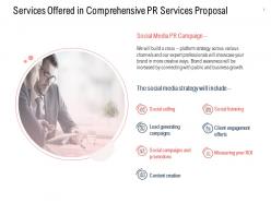 Services Offered In Comprehensive PR Services Proposal Creation Ppt Files