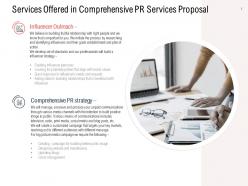 Services offered in comprehensive pr services proposal ppt show maker