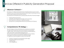 Services offered in publicity generation proposal ppt powerpoint presentation layouts format