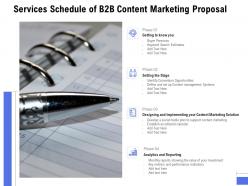 Services schedule of b2b content marketing proposal ppt powerpoint presentation model