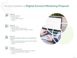 Services schedule of digital content marketing proposal ppt powerpoint presentation professional