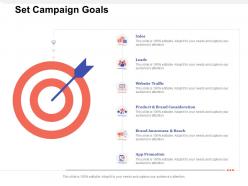 Set campaign goals app promotion ppt powerpoint presentation infographics example