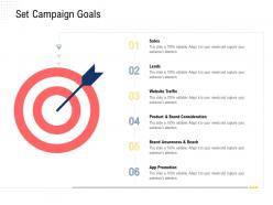 Set campaign goals promotion m2513 ppt powerpoint presentation professional objects