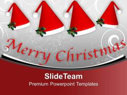 Set of santa claus hat winter holidays powerpoint templates ppt themes and graphics