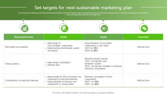 Set Targets For Next Sustainable Marketing Plan Sustainable Supply Chain MKT SS V