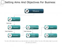Setting aims and objectives for business powerpoint slide