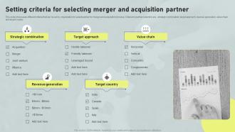 Setting Criteria For Selecting Merger And Horizontal And Vertical Integration Strategy SS V