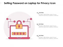 Setting password on laptop for privacy icon