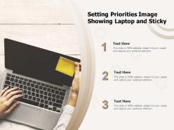 Setting priorities image showing laptop and sticky