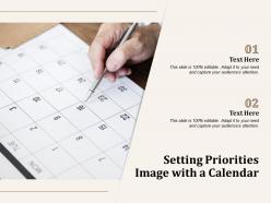 Setting priorities image with a calendar