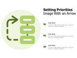 Setting priorities image with an arrow