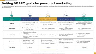 Setting SMART Goals For Preschool Marketing Kids School Promotion Plan Strategy SS V