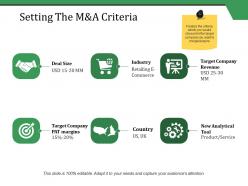Setting The M And A Criteria Ppt Styles Tips