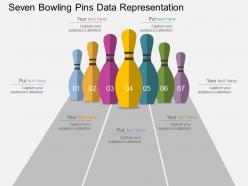 Seven bowling pins data representation flat powerpoint design