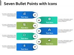 Seven bullet points with icons