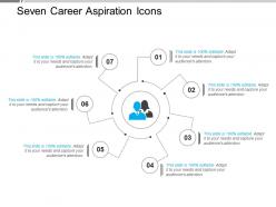 Seven career aspiration icons powerpoint slide rules