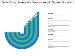 Seven curved arrows with business icons to display information